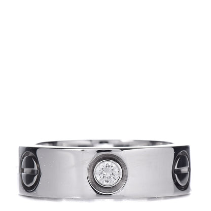 Cartier 18K White Gold 3 Diamond LOVE Ring 49 4.75 3 of 6