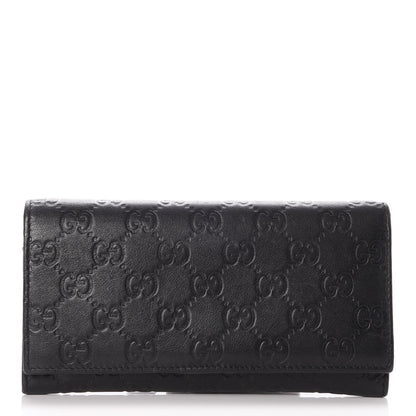 Gucci Guccissima Continental Flap Wallet Black 1 of 9