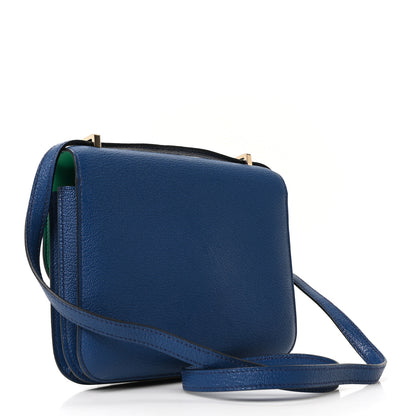 Hermes Chevre Mysore Verso Constance 18 Blue Saphir Menthe 3 of 10
