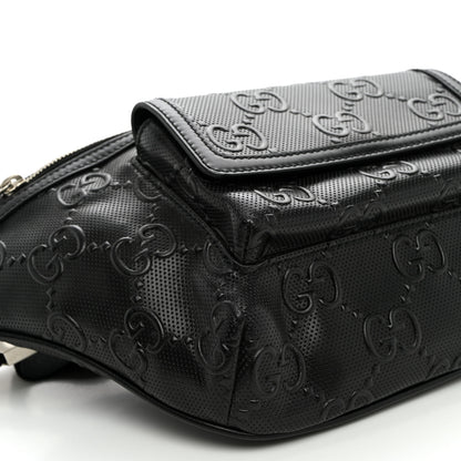 Gucci Calfskin GG Tennis Embossed Pocket Belt Bag Black 8 of 9
