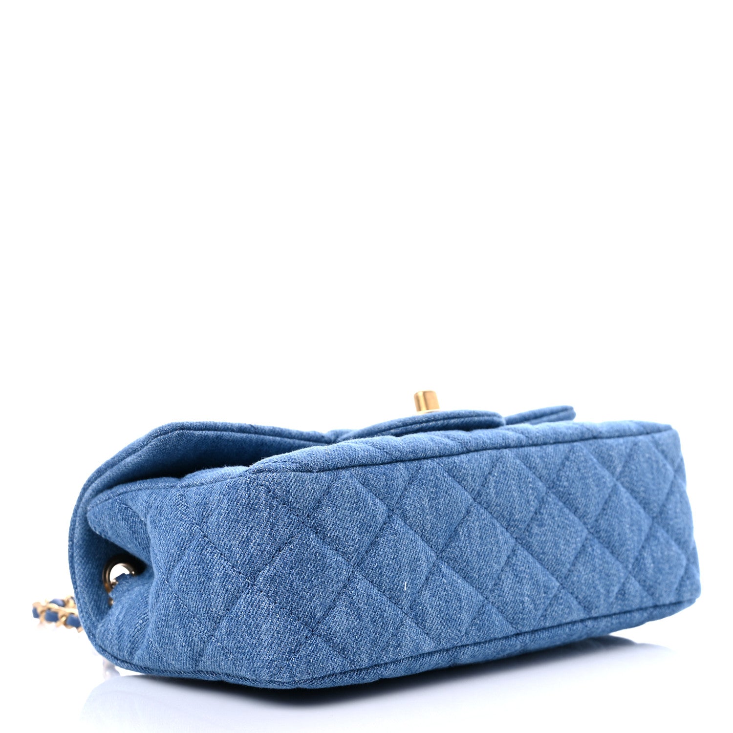 Chanel Denim Quilted Mini Pearl Crush Rectangular Flap Blue 4 of 10