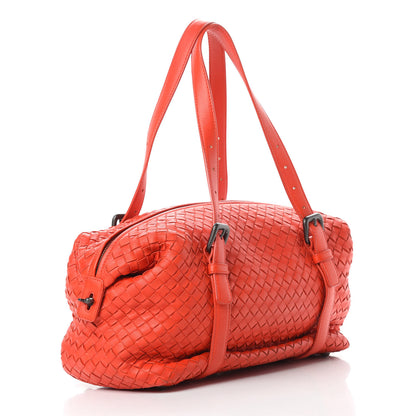 Bottega Veneta Nappa Intrecciato Montaigne Rings Satchel Red 3 of 15