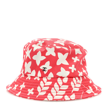 Chanel Cotton CC Cloche Bucket Hat M Coral White 1 of 7