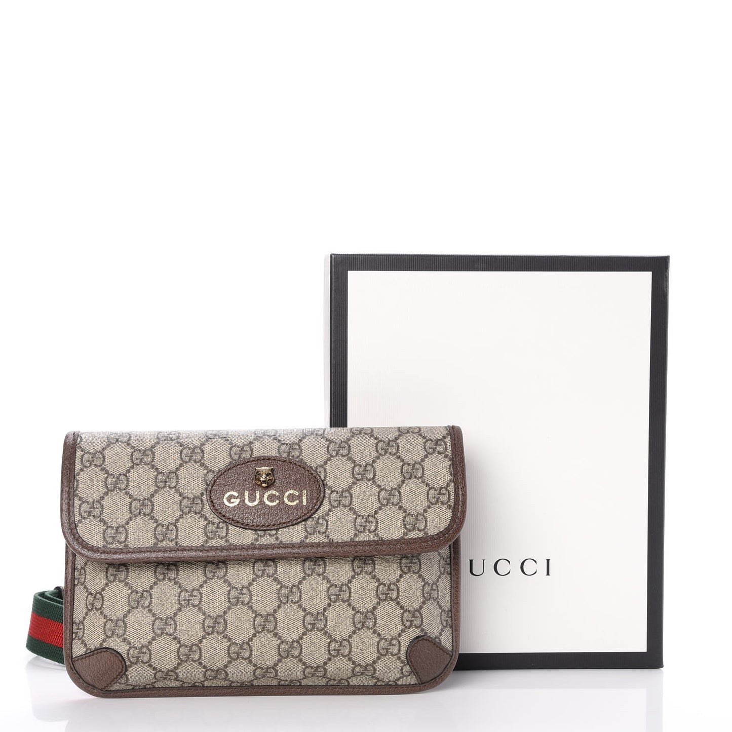 GG Supreme Monogram Neo Vintage Web Belt Bag Brown