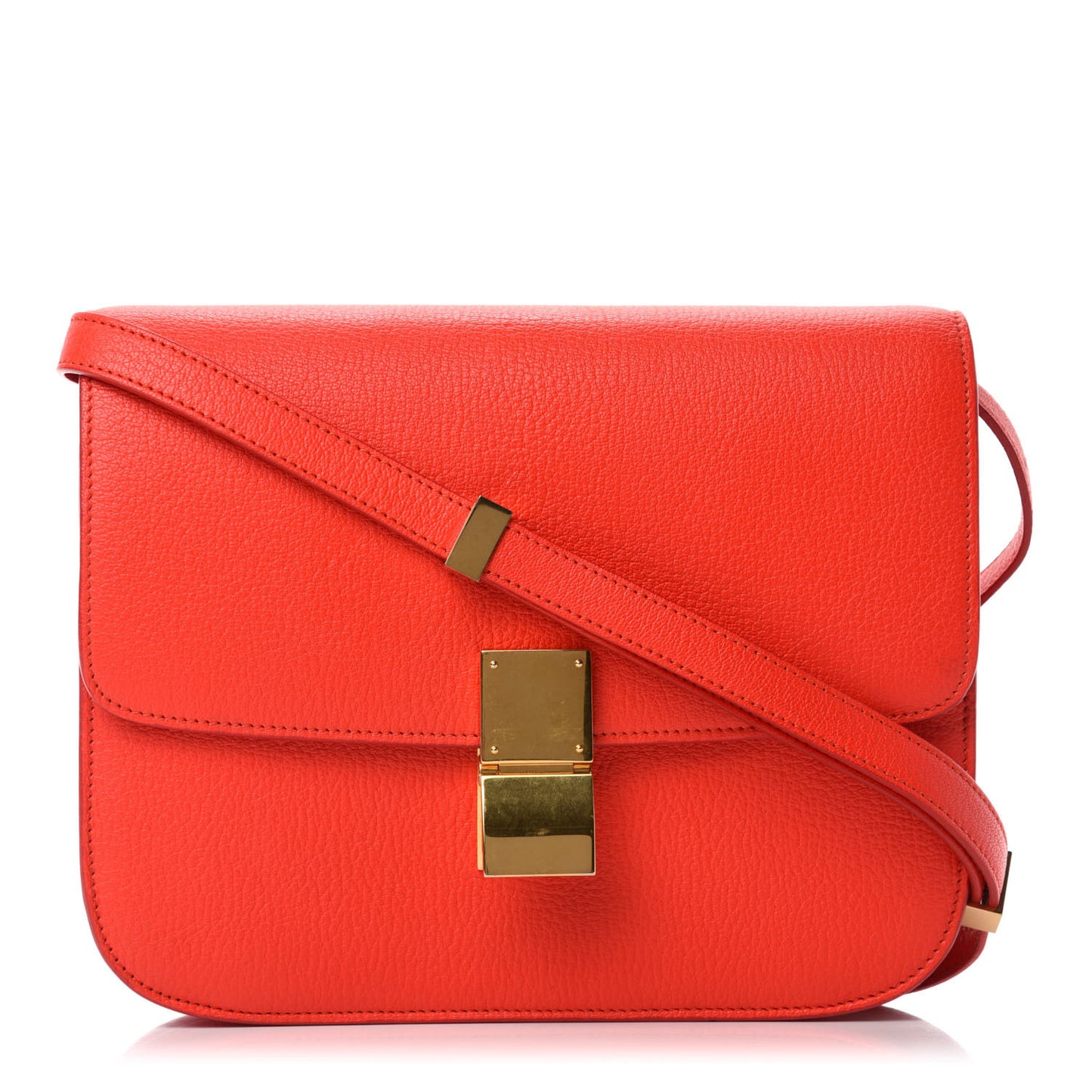 Goatskin Medium Classic Box Flap Bag Alizarin