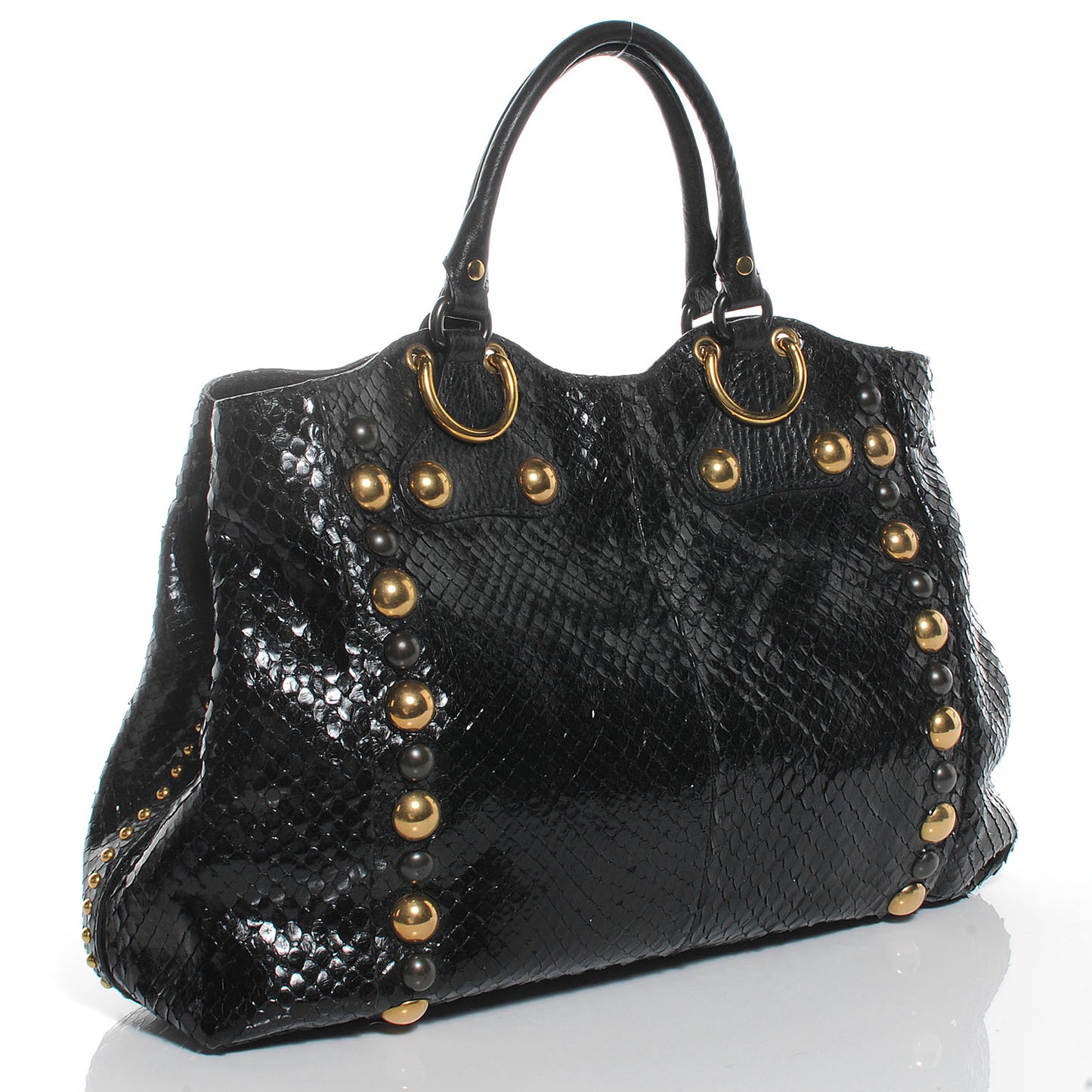 Python Suede Fringe Large Babouska Tote Black
