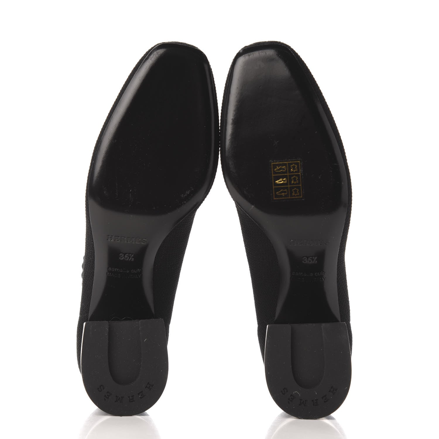 Hermes Knit Calfskin Volver Ankle Boots 36.5.5 Black 5 of 7