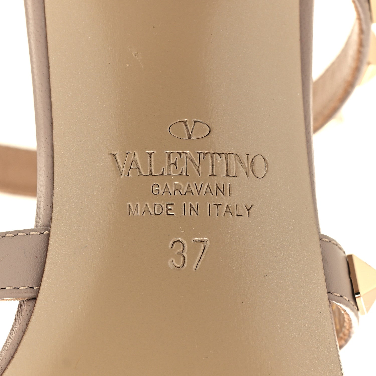Valentino Garavani Calfskin Rockstud 60mm Caged Slide Sandals 37 Poudre 7 of 8