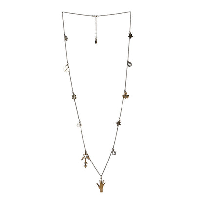 Christian Dior Metal Multi Charms Long Necklace Aged Gold 4 of 7