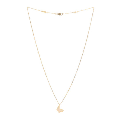 Van Cleef & Arpels 18K Yellow Gold Mother of Pearl Sweet Alhambra Butterfly Pendant Necklace 3 of 5