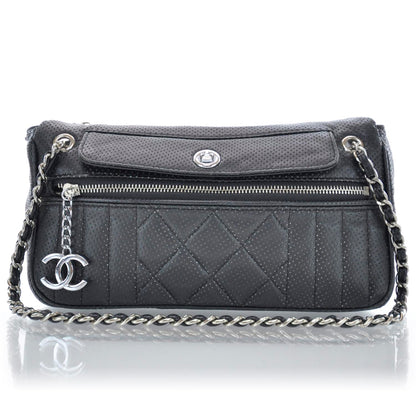 Chanel Calfskin Perforated 50's Tote Black 1 of 9