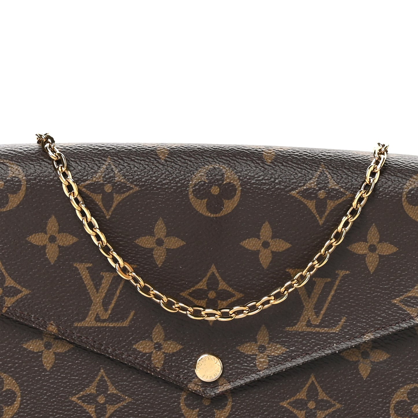 Monogram Pochette Felicie Chain Wallet Fuchsia