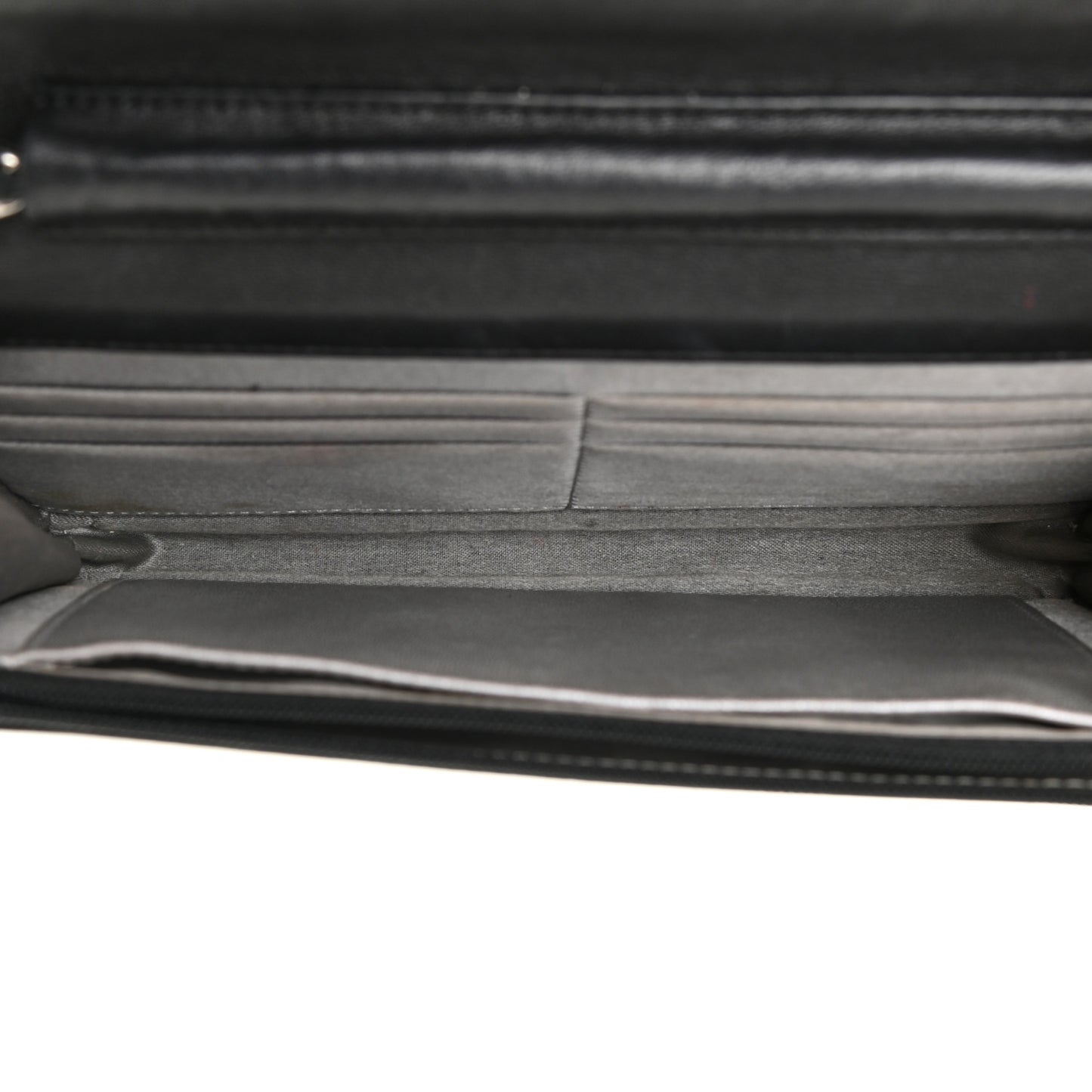 Lambskin Camellia Embossed Wallet on Chain WOC Black