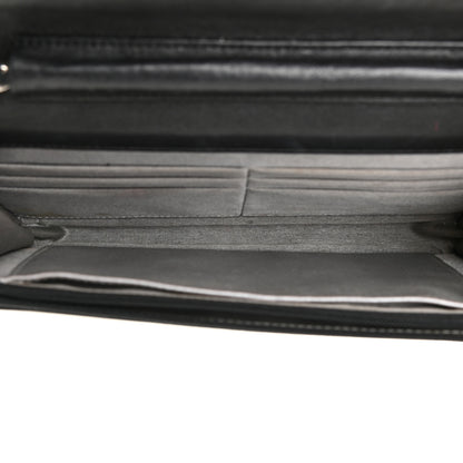Chanel Lambskin Camellia Embossed Wallet on Chain WOC Black 5 of 17