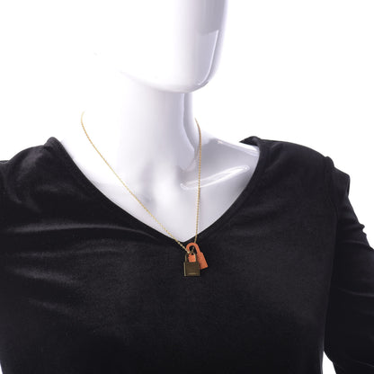 Hermes Swift Small O'Kelly Pendant Necklace Orange 2 of 7