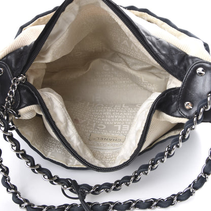 Chanel Canvas Sport Drawstring Hobo Navy Off White 4 of 16