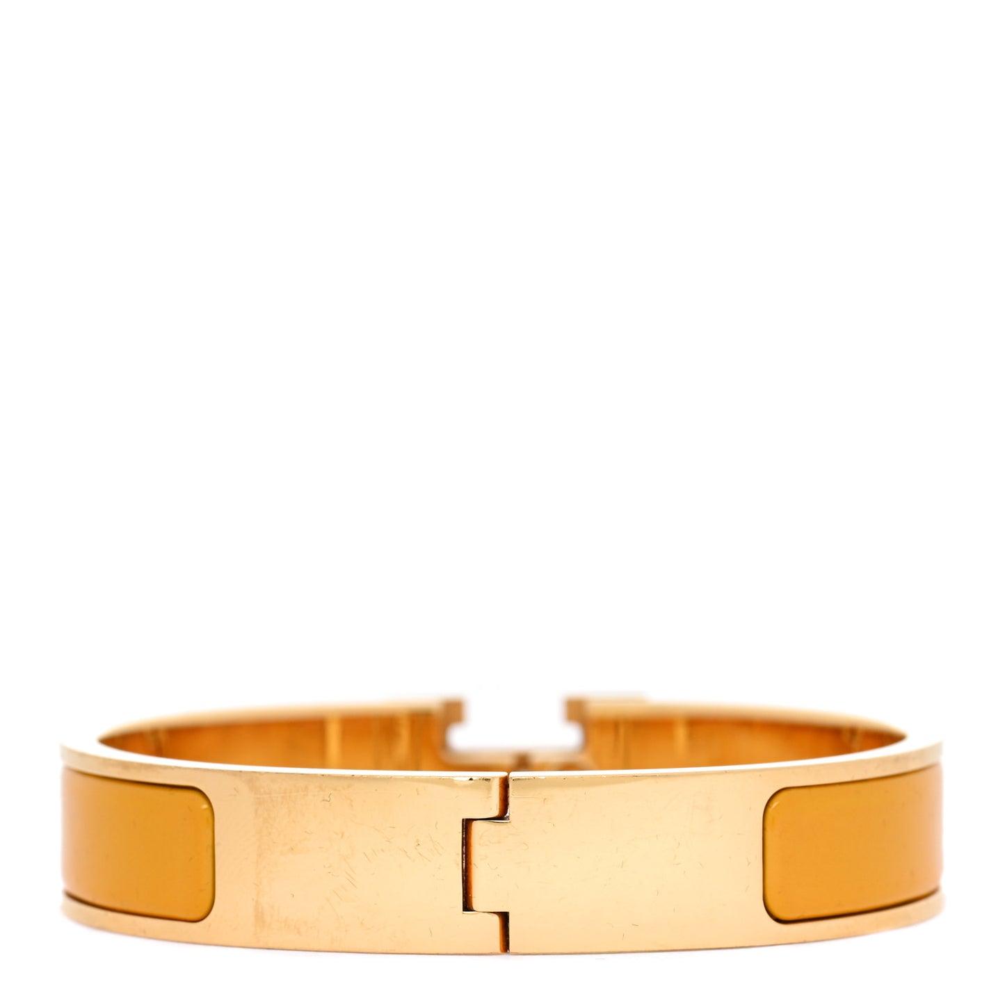Enamel Narrow Clic Clac H Bracelet PM Jaune Madras
