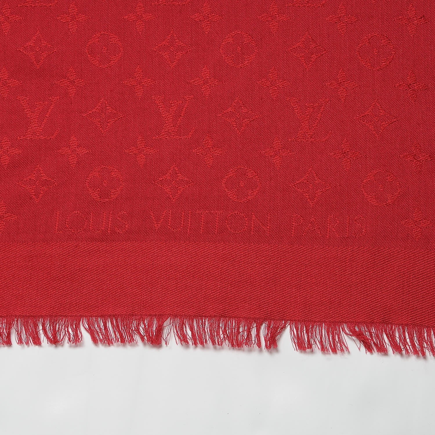 Louis Vuitton Silk Wool Monogram Shawl Pomme D'Amour 3 of 5