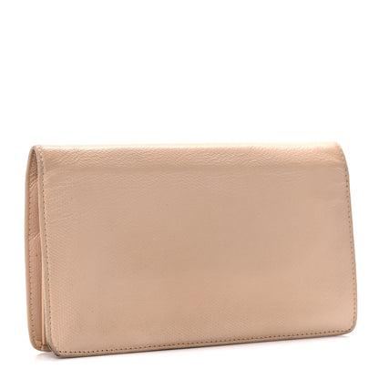 Chanel Grained Calfskin CC Button Yen Wallet Beige 3 of 27