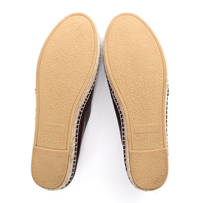 Saint Laurent Nappa Stitched Logo Espadrilles 38 Barolo 9 of 10