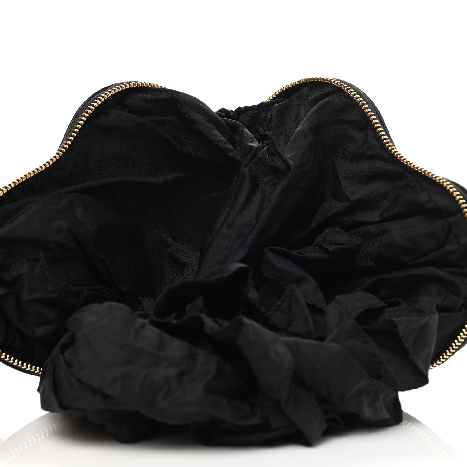 Saint Laurent Calfskin Nylon Heart Foldable Tote Bag Black 8 of 12