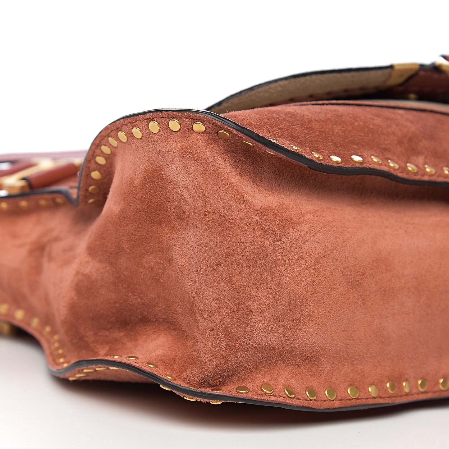 Suede Calfskin Braided Medium Marcie Satchel Terracotta Red