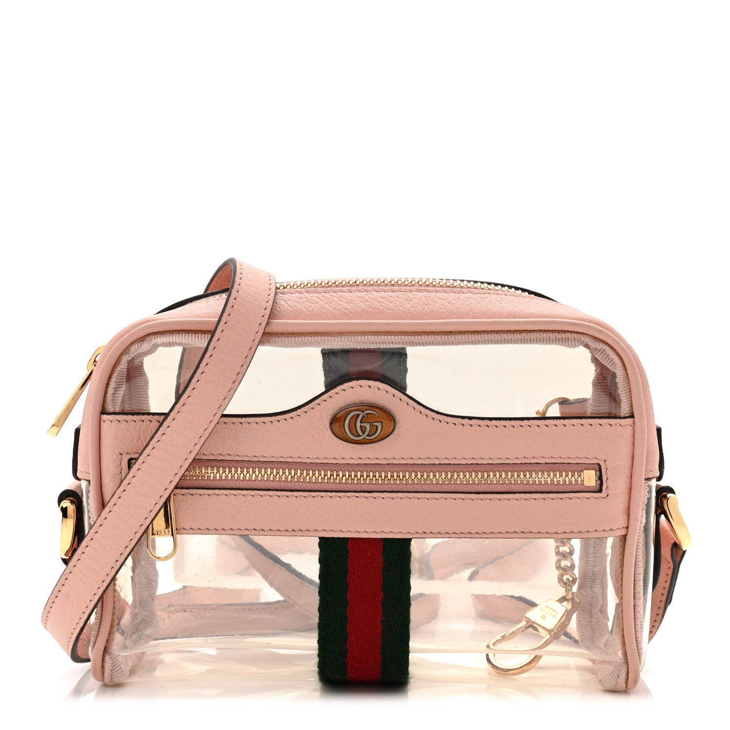 Gucci Vinyl Web Mini Ophidia Transparent Shoulder Bag Perfect Pink 1 of 28