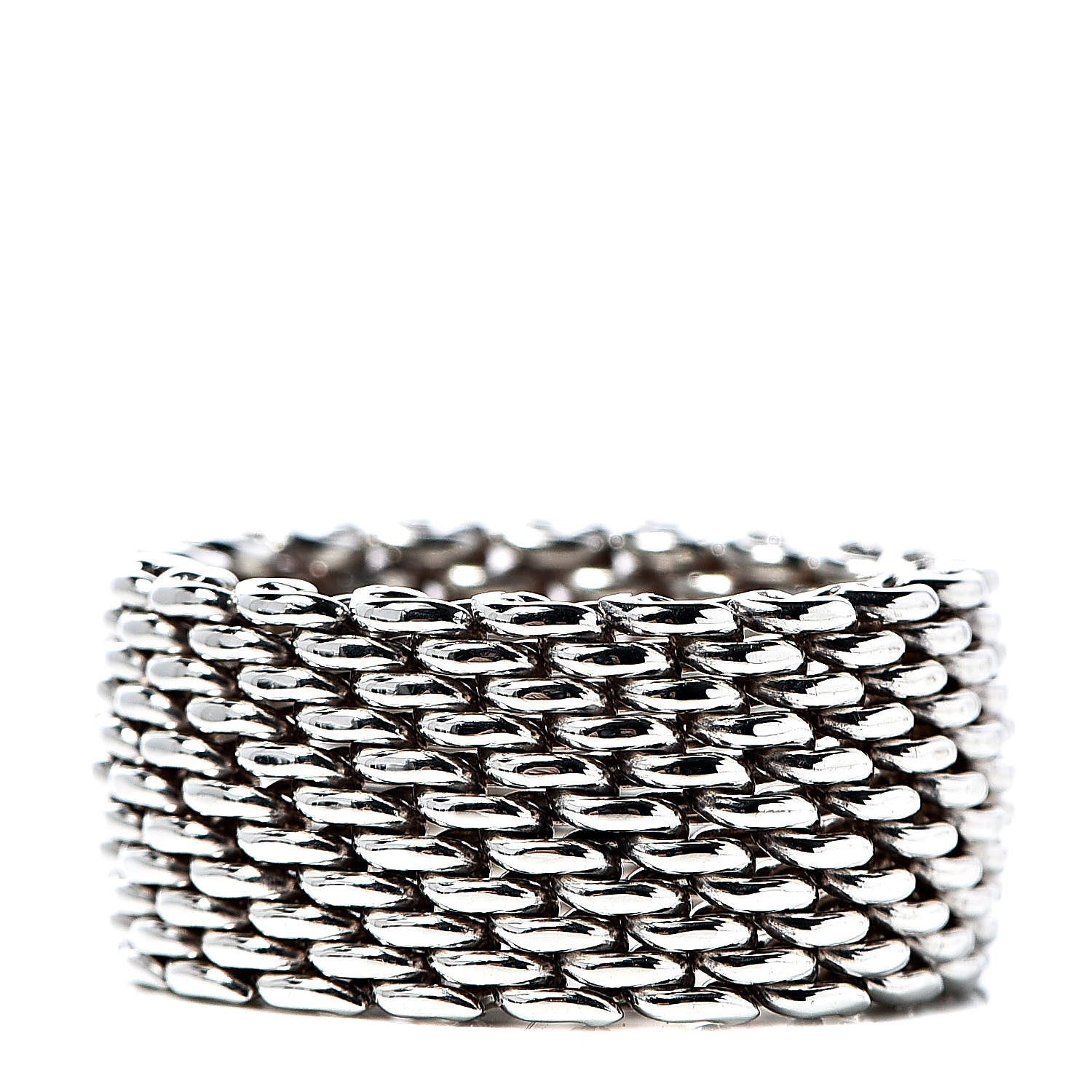 Tiffany Sterling Silver Mesh Somerset Ring 50 5.5 1 of 4