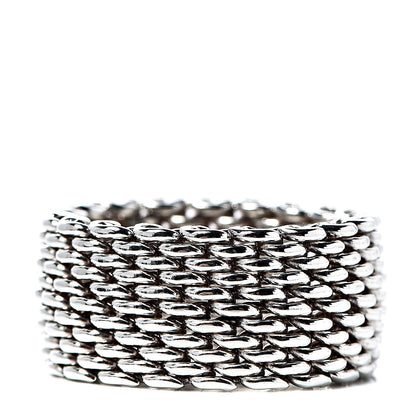 Tiffany Sterling Silver Mesh Somerset Ring 50 5.5 1 of 4