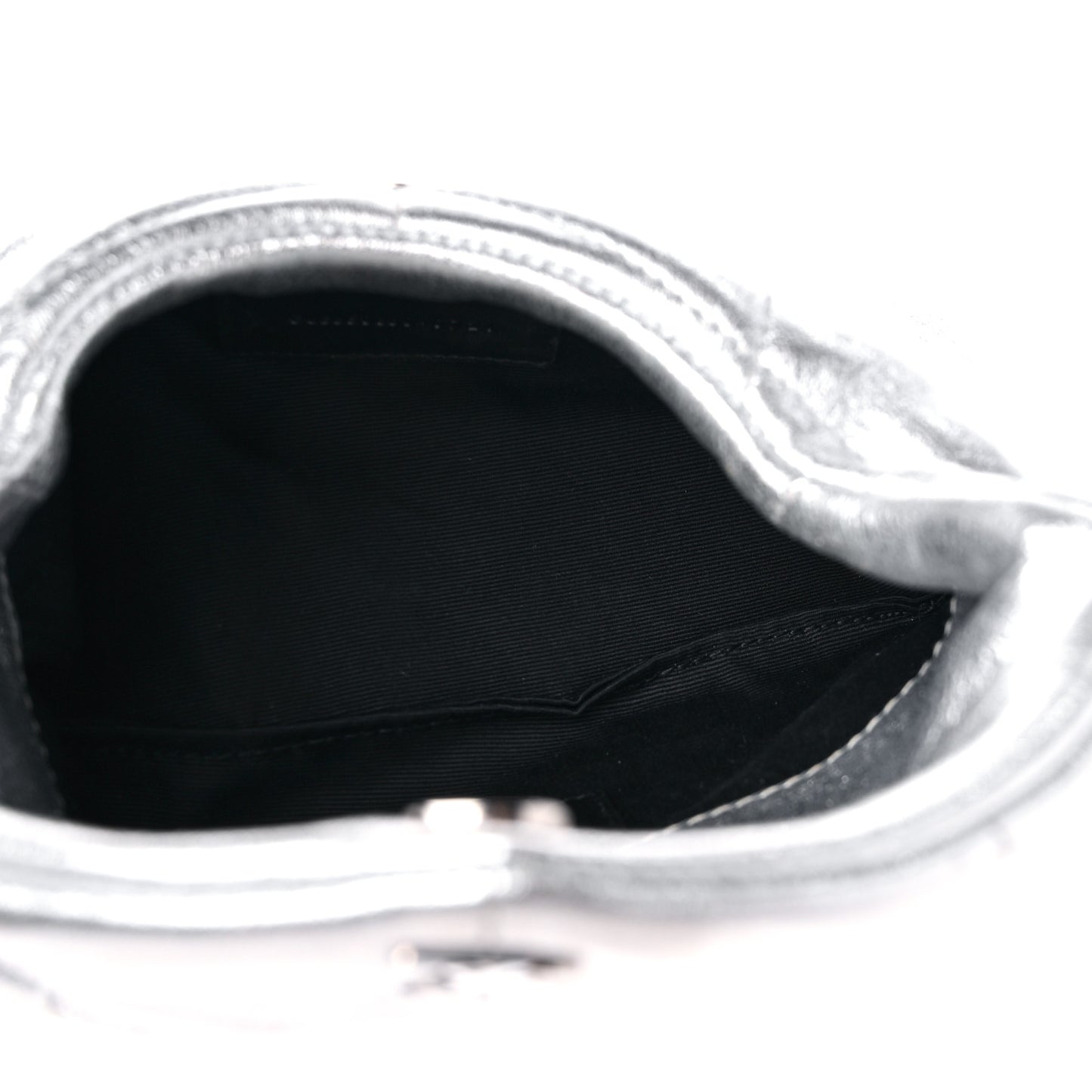 Metallic Lambskin Monogram Loulou Puffer Pouch Clutch Silver