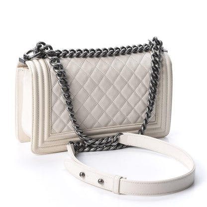 Chanel Caviar Quilted Medium Boy Flap Ivory 2 of 10