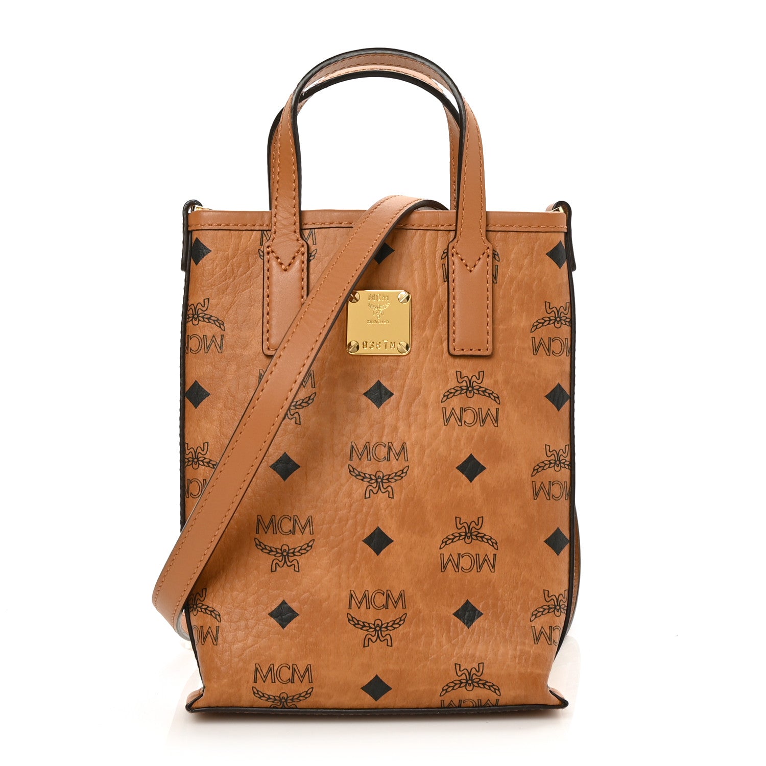 MCM Visetos X-Mini Aren Tote Cognac 1 of 7