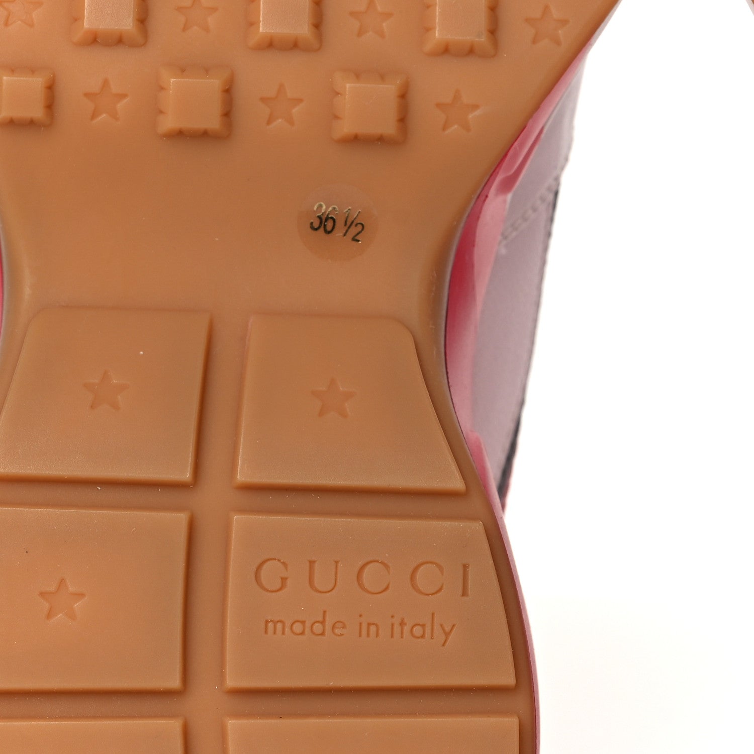 Gucci Lavaredo Eco Fabric Mesh Web Womens Rhyton Reflective Sneakers 36.5 Great White Water Rose Silver 6 of 7