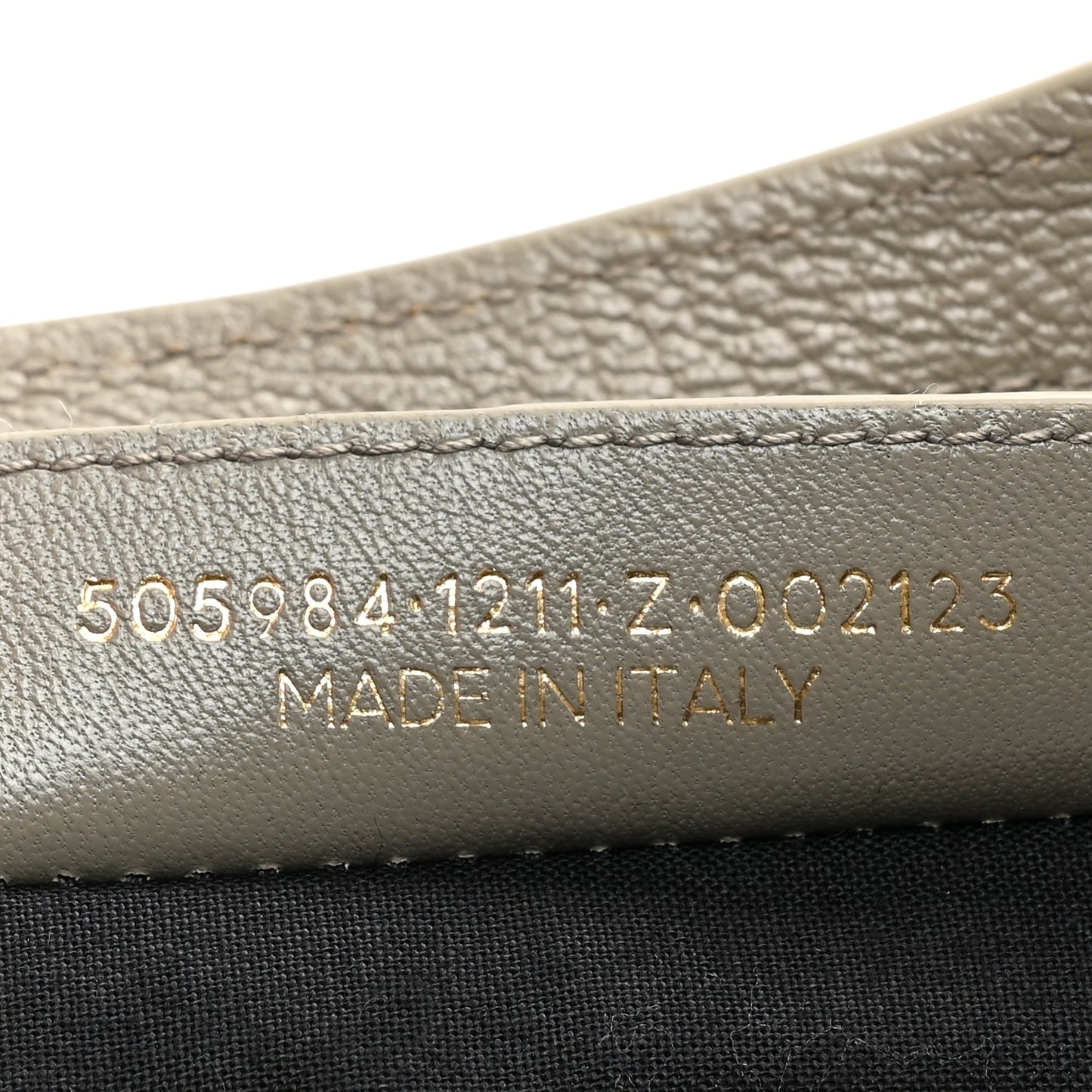 Chevre Gold Metallic Edge Hardware City Gris Taupe
