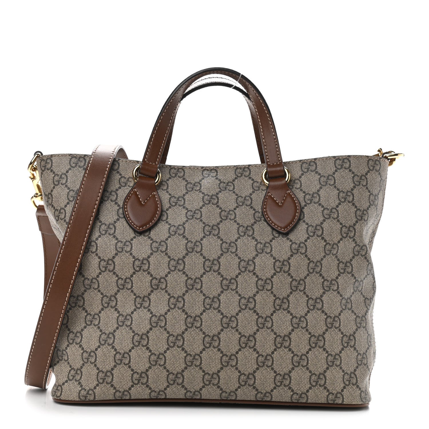 Gucci Soft GG Supreme Monogram Small Crossbody Tote Beige Cuir 1 of 10