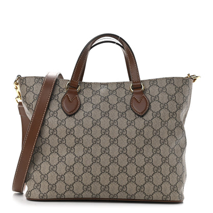 Gucci Soft GG Supreme Monogram Small Crossbody Tote Beige Cuir 1 of 10