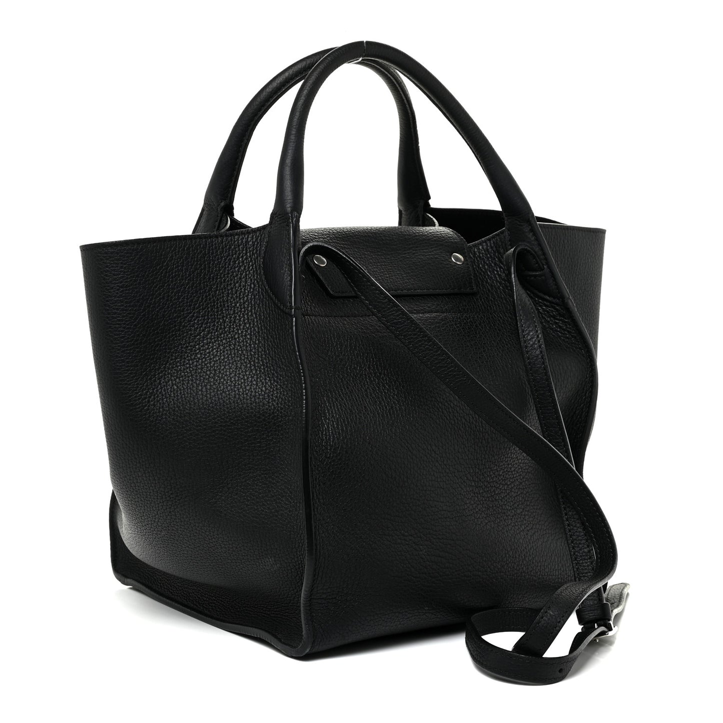 Supple Grained Calfskin Small Big Bag Black