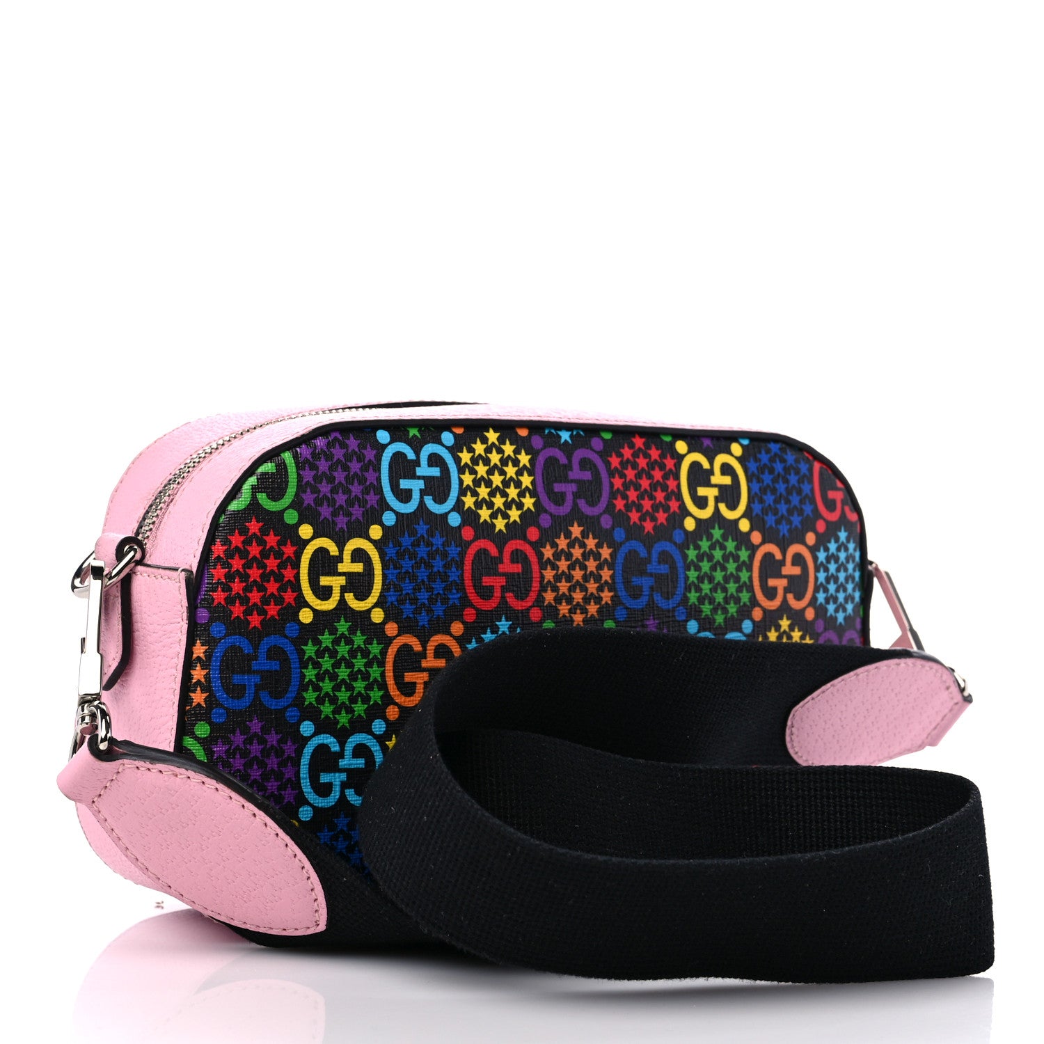 Gucci GG Supreme Monogram Psychedelic Shoulder Bag Black Multicolor Sugar Pink 2 of 9