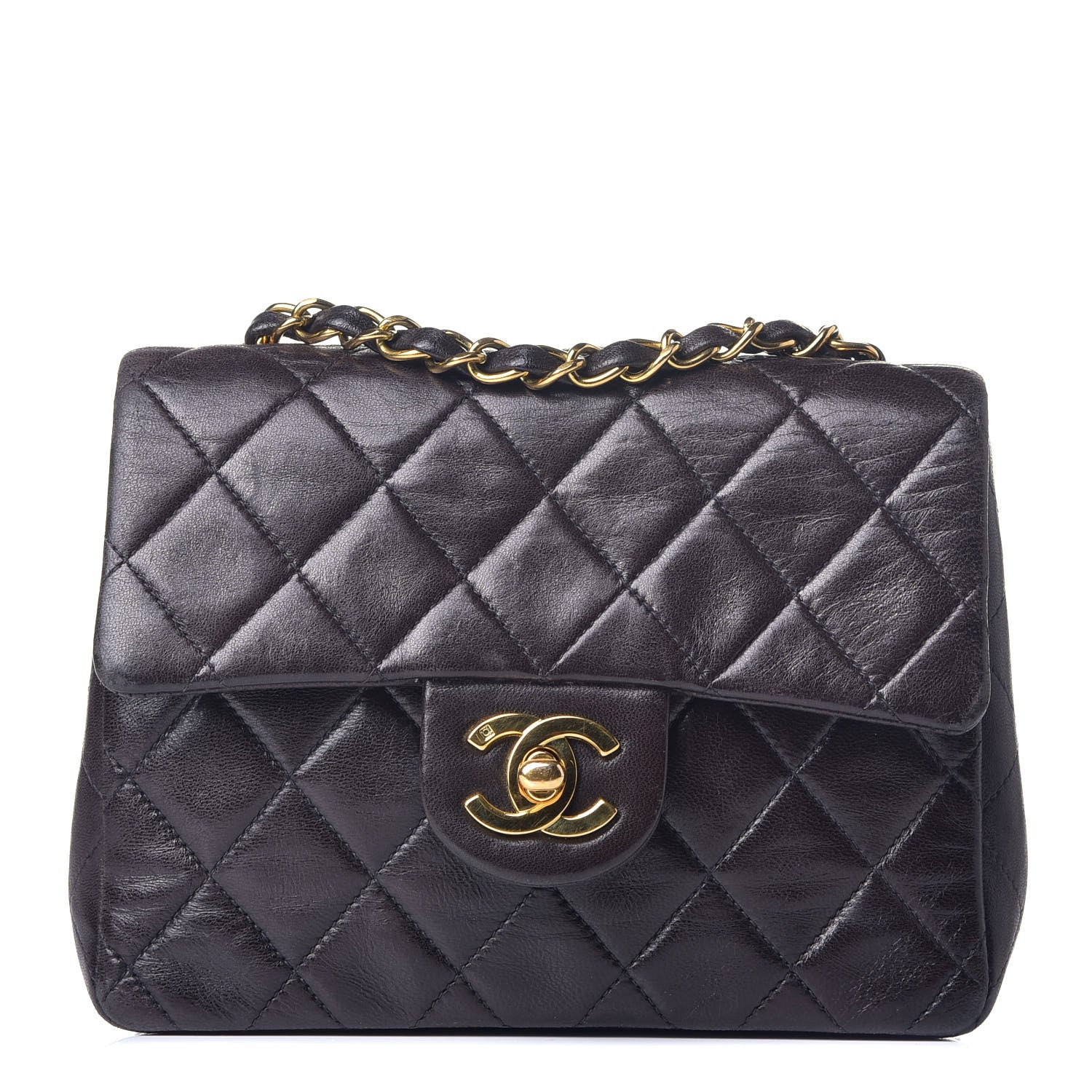 Chanel Lambskin Quilted Mini Square Flap Black 1 of 9