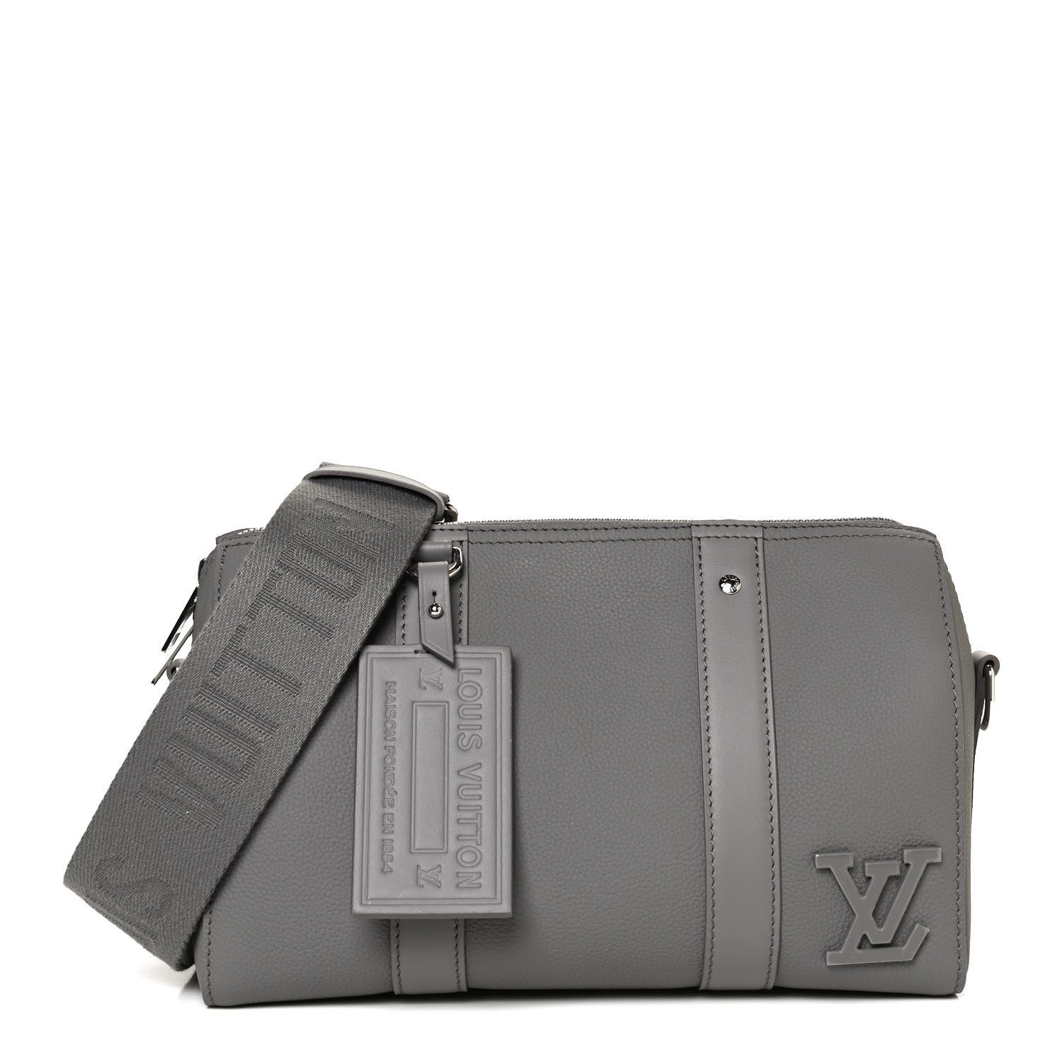 Louis Vuitton Grained Calfskin Aerogram City Keepall Gris 1 of 13