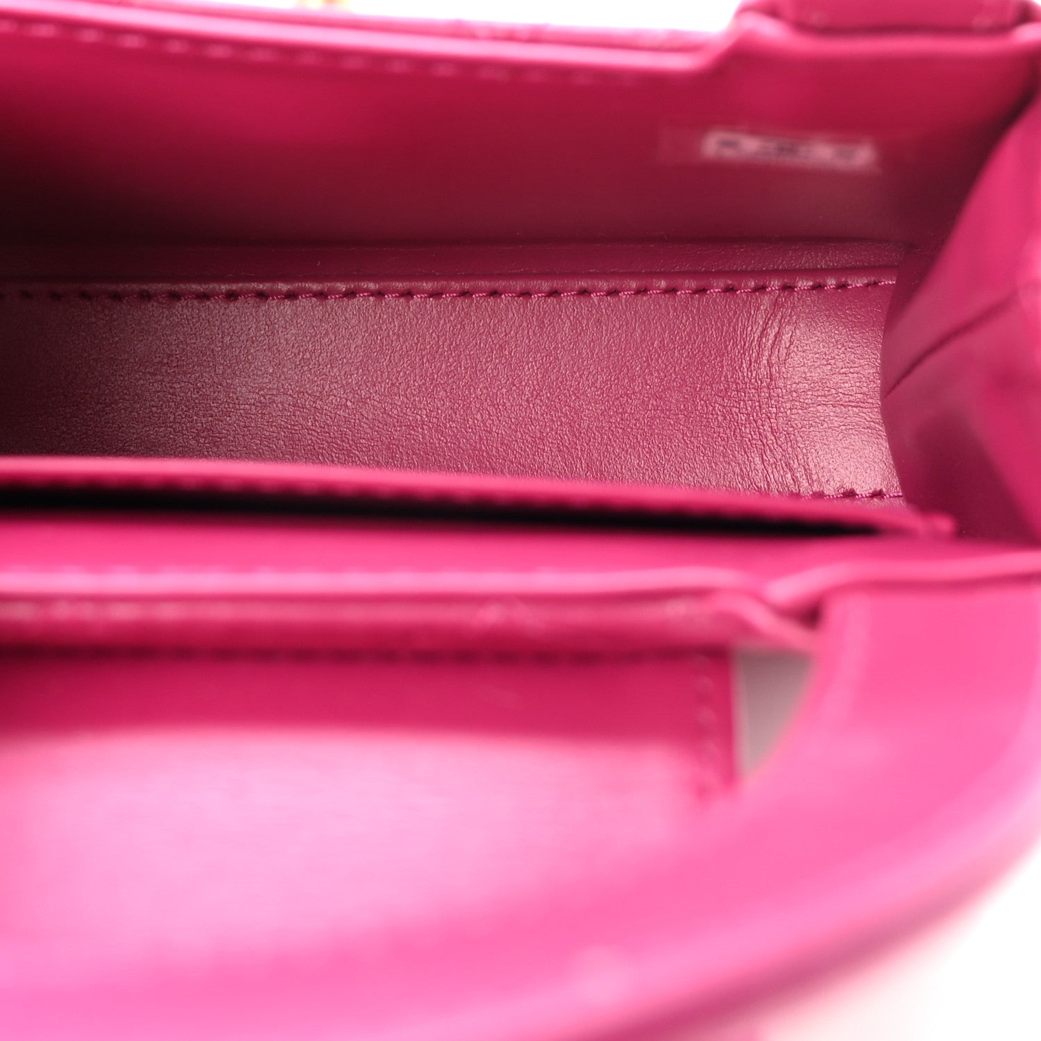 Chanel Shiny Aged Calfskin Quilted Mini Nano Kelly Shopper Dark Pink 5 of 11