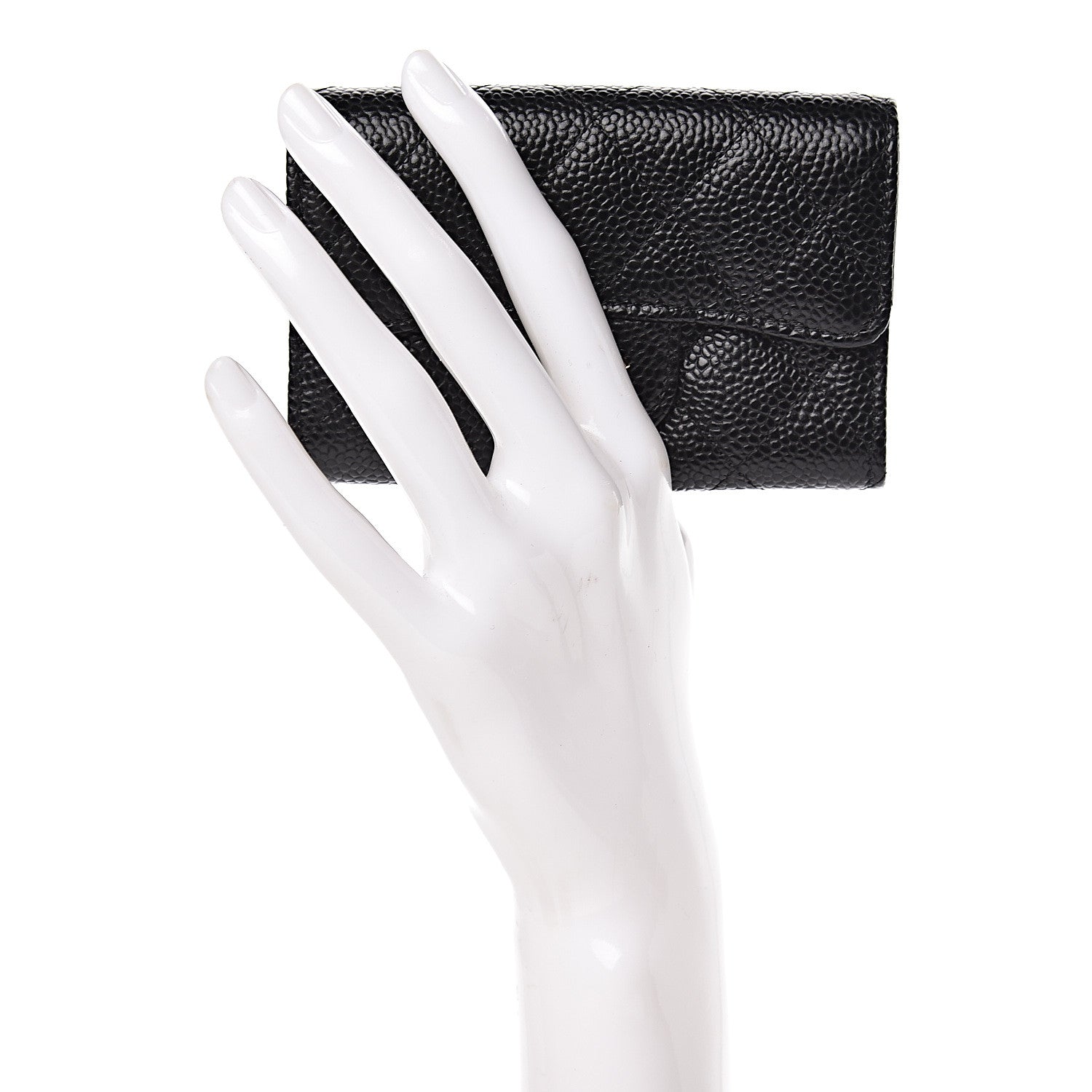 Chanel Caviar Quilted Flap Card Holder Wallet Black 2 of 9