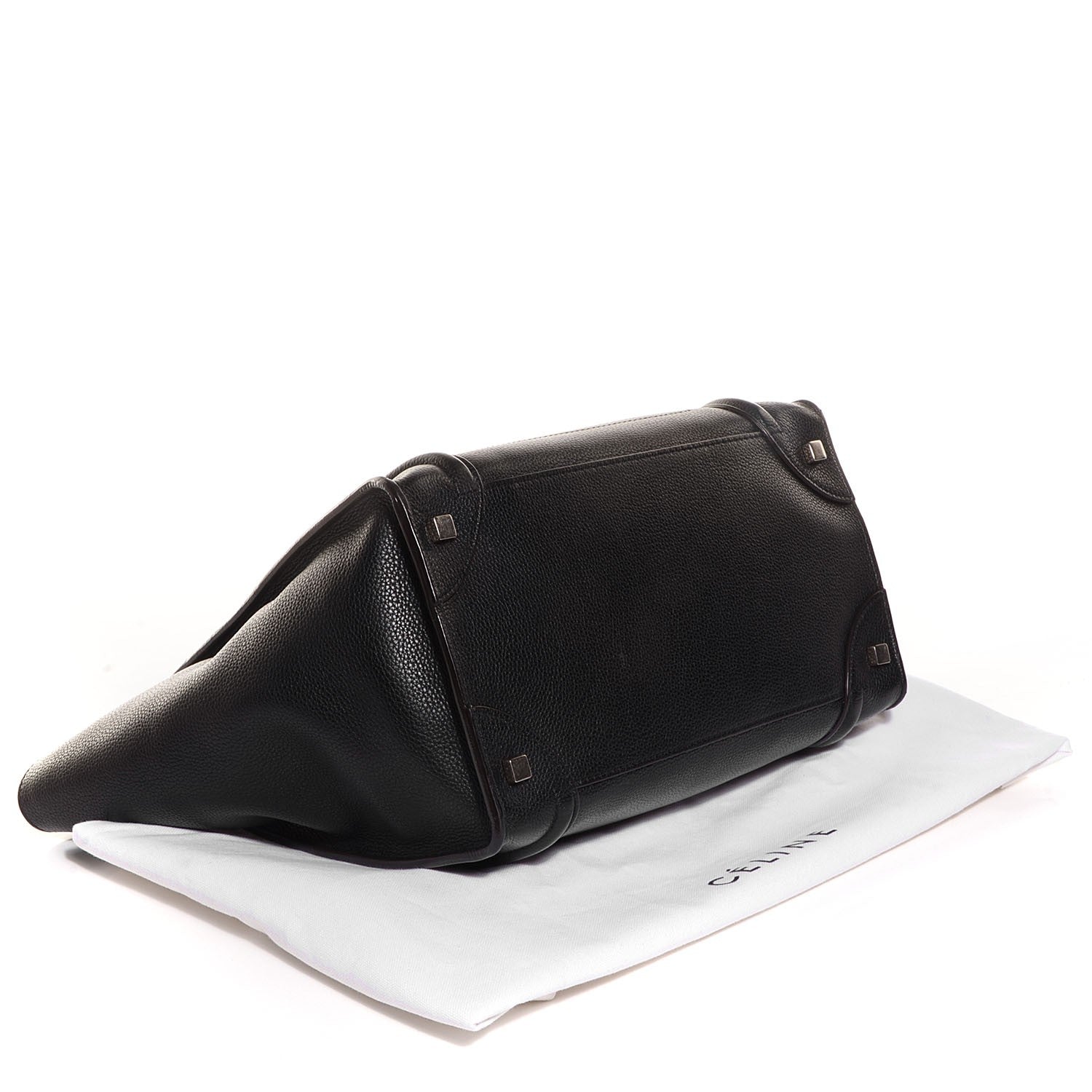 Celine Drummed Calfskin Mini Luggage Black 4 of 9