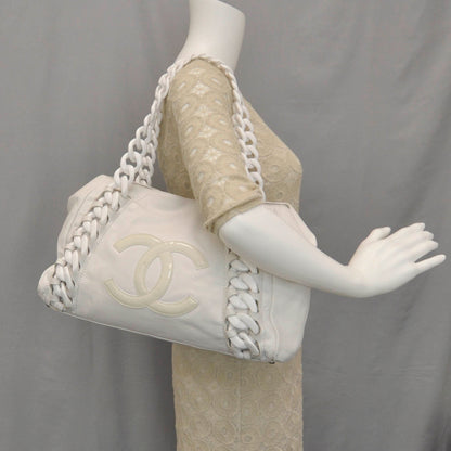 Chanel Leather Modern Chain Tote White 2 of 8