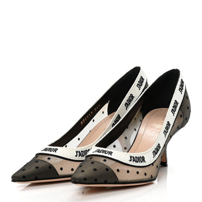 Christian Dior Plumetis Ribbon J'Adior 65mm Pumps 36.5 Black Nude 3 of 10