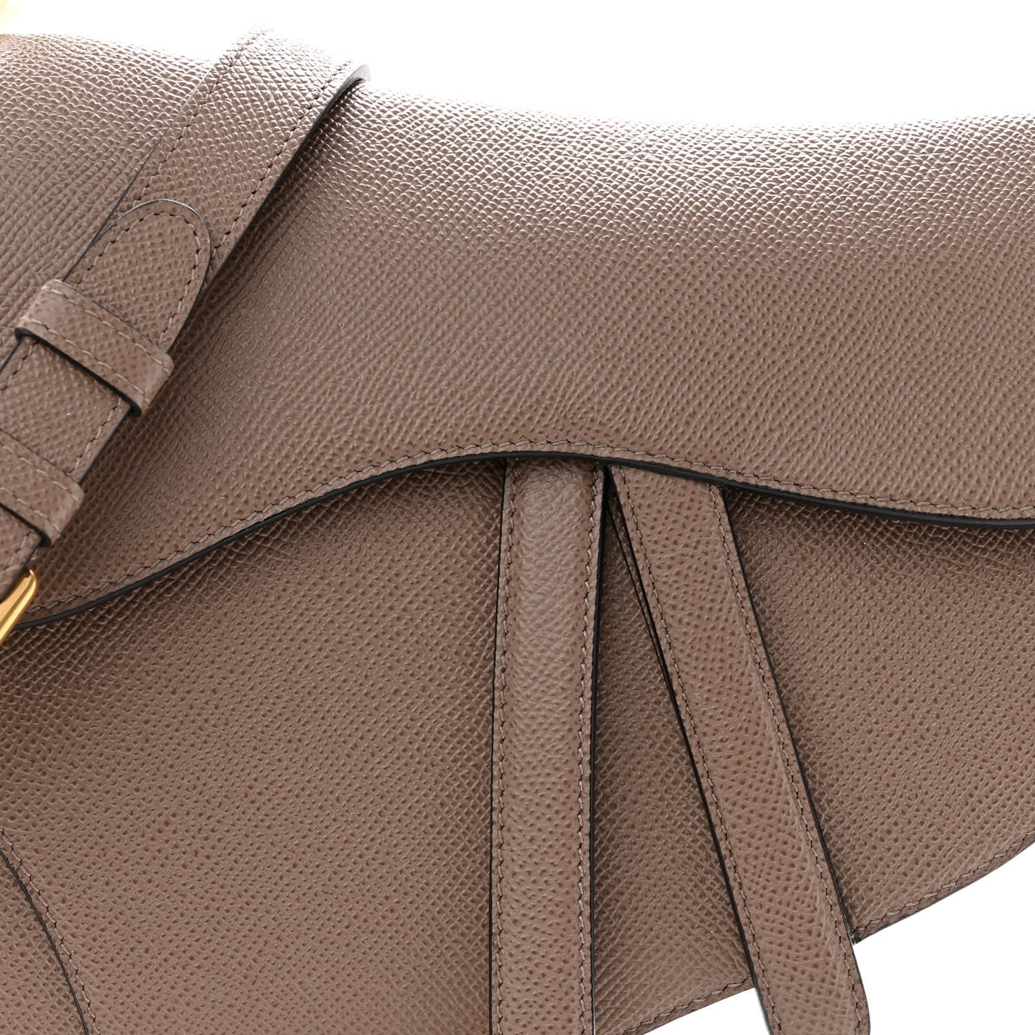 Christian Dior Grained Calfskin Saddle Bag With Strap Warm Taupe 7 of 9