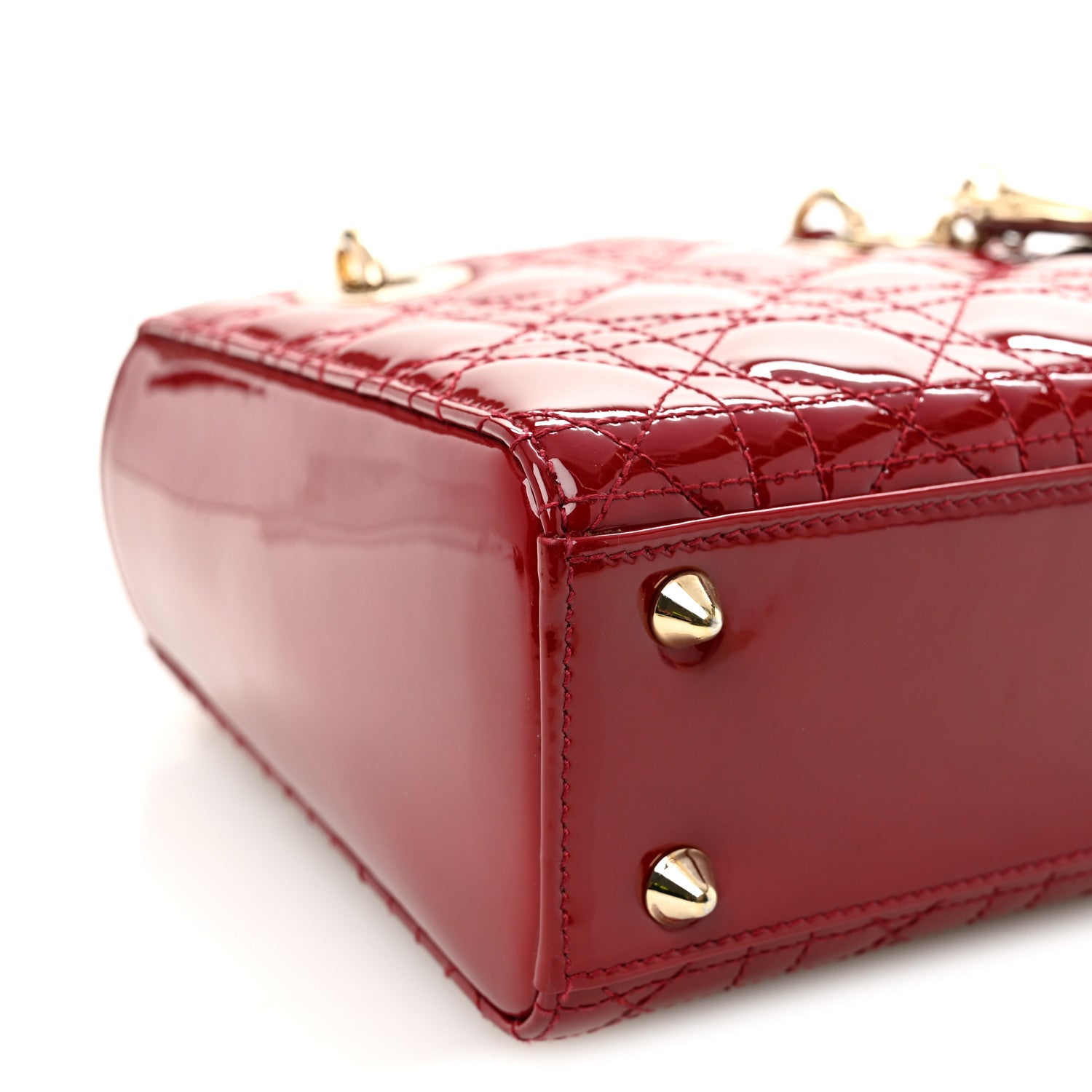 Christian Dior Patent Cannage Small Lady Dior Cherry Red 10 of 11