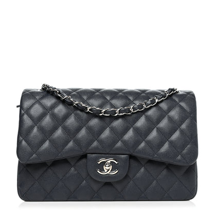 Chanel Caviar Quilted Jumbo Double Flap Navy 1 of 10