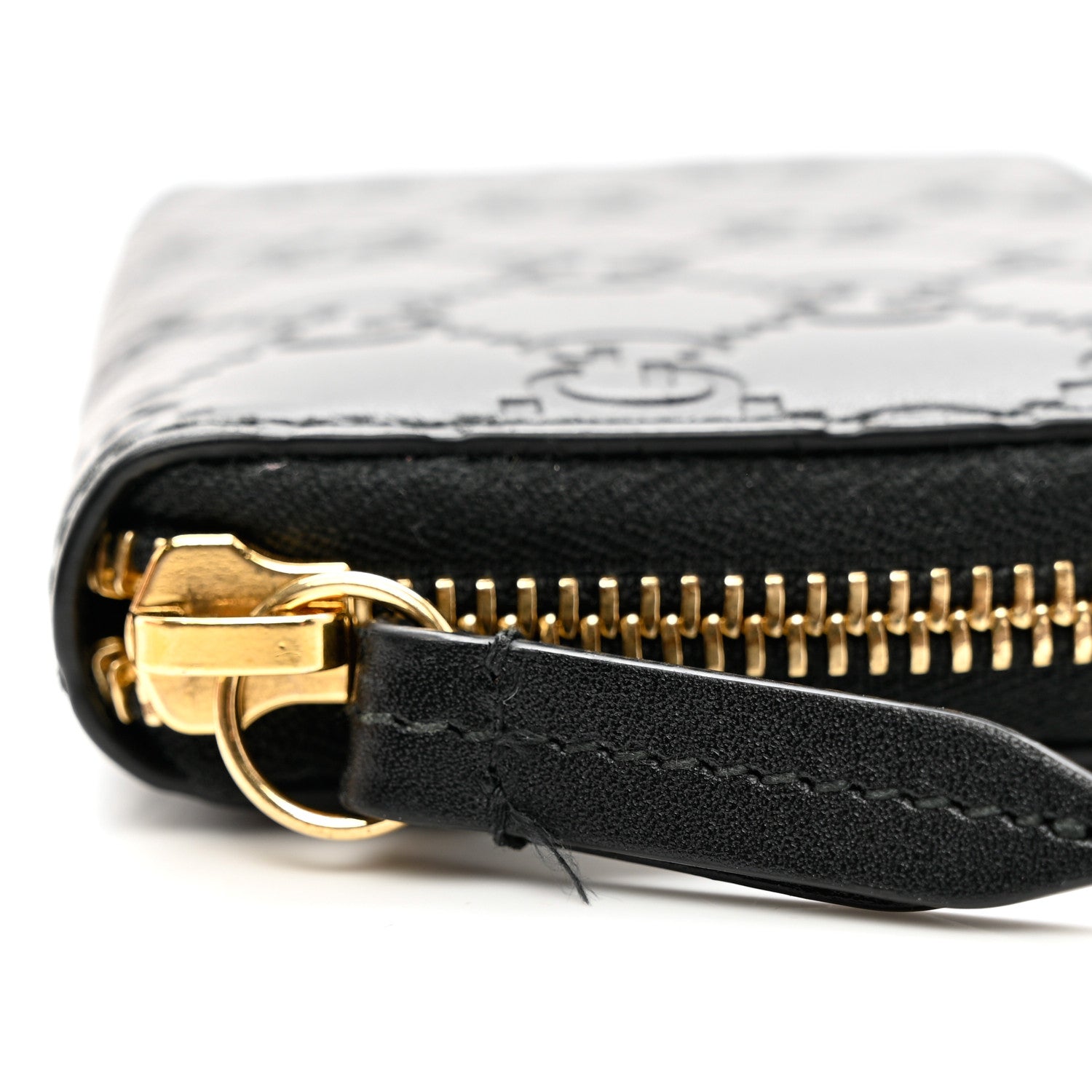 Gucci Guccissima Zip Around Card Case Black 9 of 9