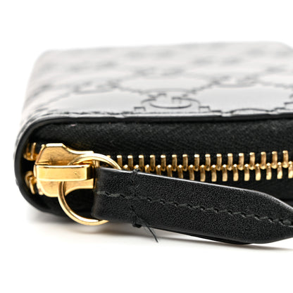 Gucci Guccissima Zip Around Card Case Black 9 of 9
